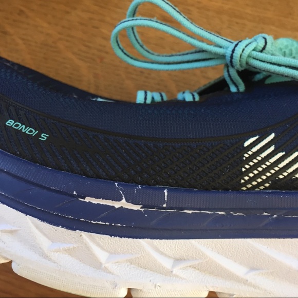Hoka One One Bondi 5 Blue Running Sneakers 8.5 - Picture 6 of 9